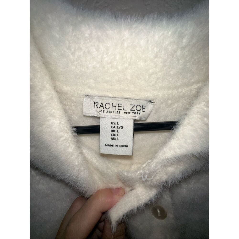 Rachel Zoe Cream Fuzzy Polo Sweater - Picture 3 of 6